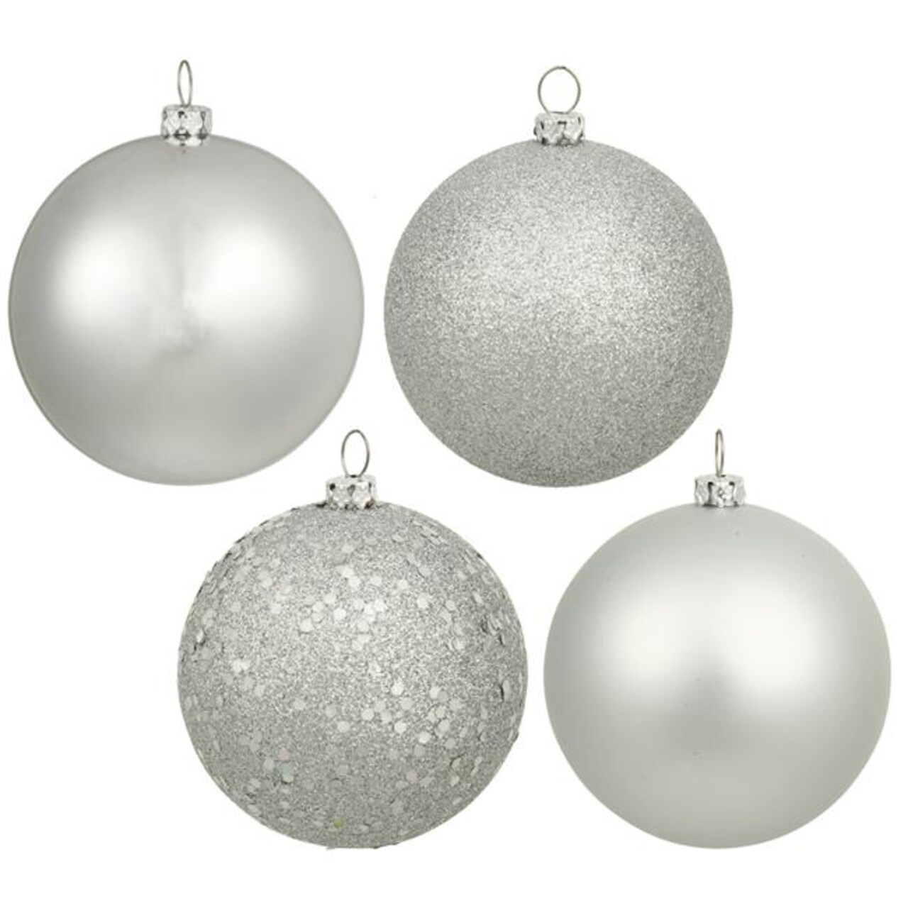 3 in. Silver Splendor 4 Finish Assorted Color Ornament - 32 per Box